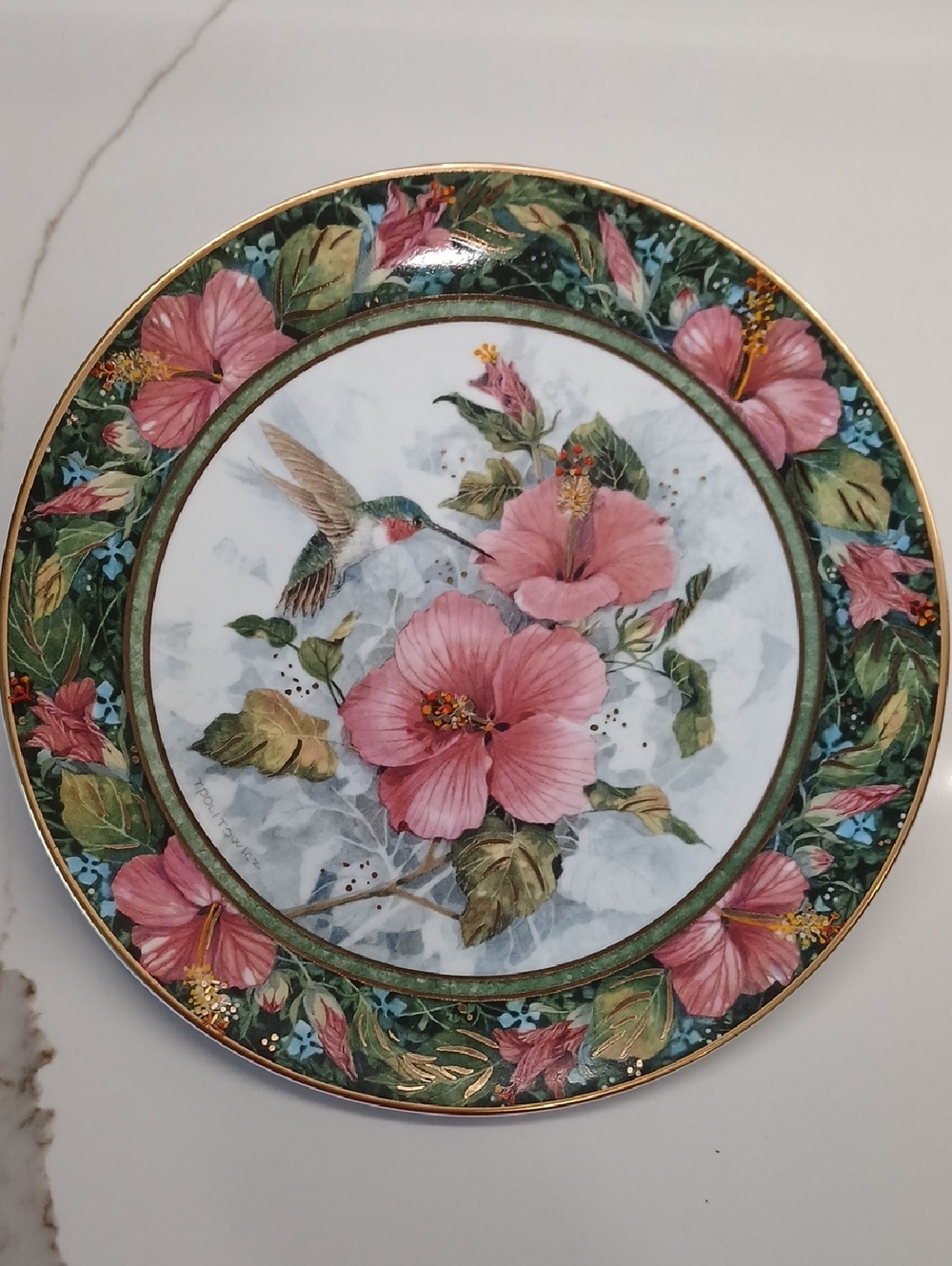 💐"Imperial Hummingbird" Collector Plate Franklin Mint